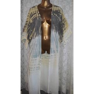 River + Sky Sz M/L SAYULITA Boho Tie Dyed Kimona Duster